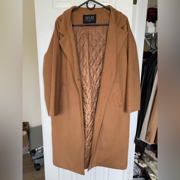 Brown Wool-Blend Overiszed Trench Coat - Picture 1 of 5
